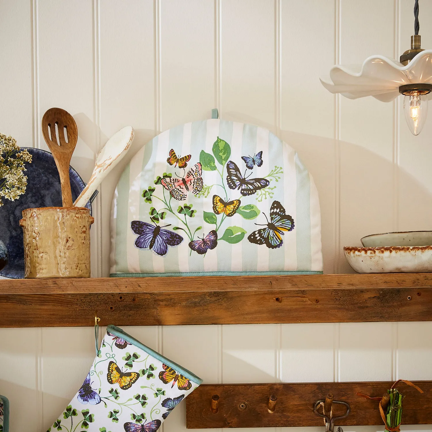 Ulster Weavers Butterfly Grove tehætte blå bomuld