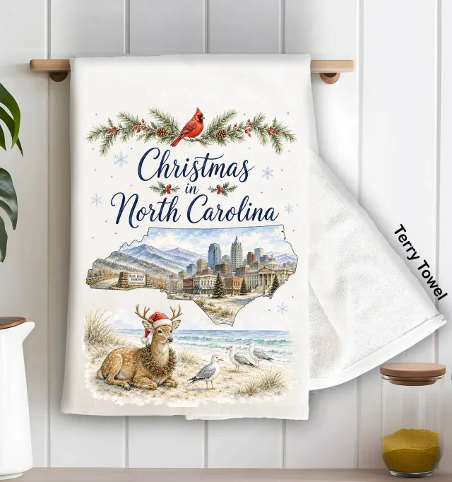 Avery Lane Gifts Christmas North Carolina viskestykke terry bomuld