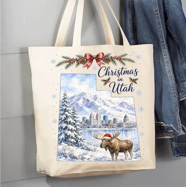 Avery Lane Gifts Christmas in Utah mulepose bomuldslærred