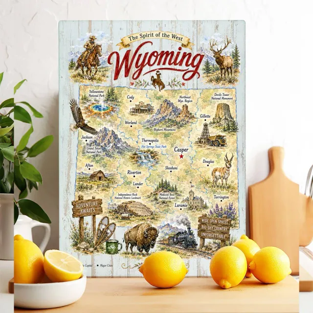 Avery Lane Gifts Wyoming skærebræt glas 28x38 cm hærdet