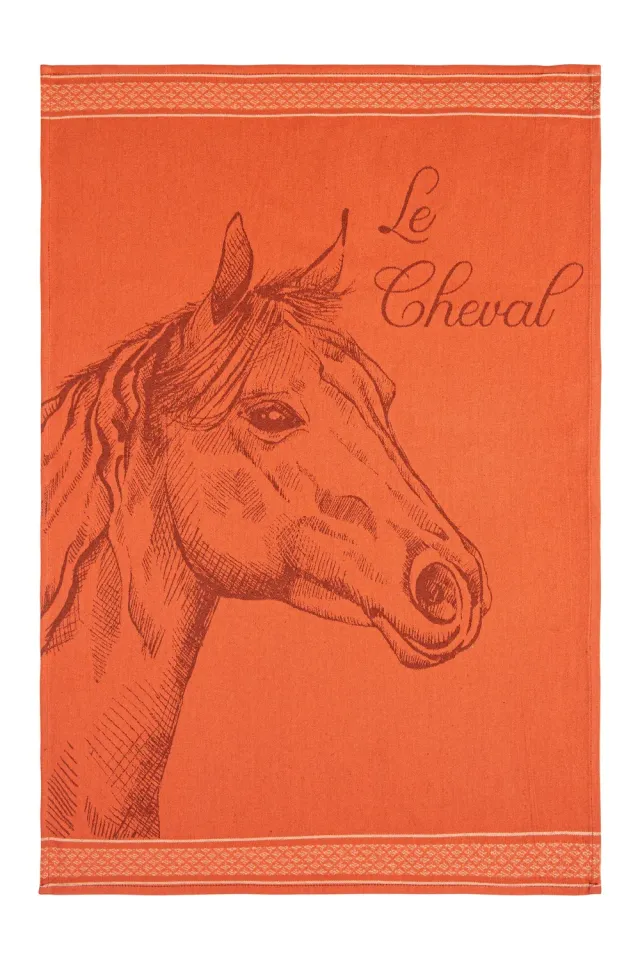 Coucke Stallion viskestykke rød 50x75 cm bomuld
