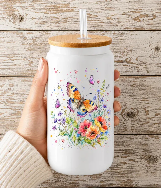 Avery Lane Whimsical Butterflies Flowers drikkeglas 473 ml