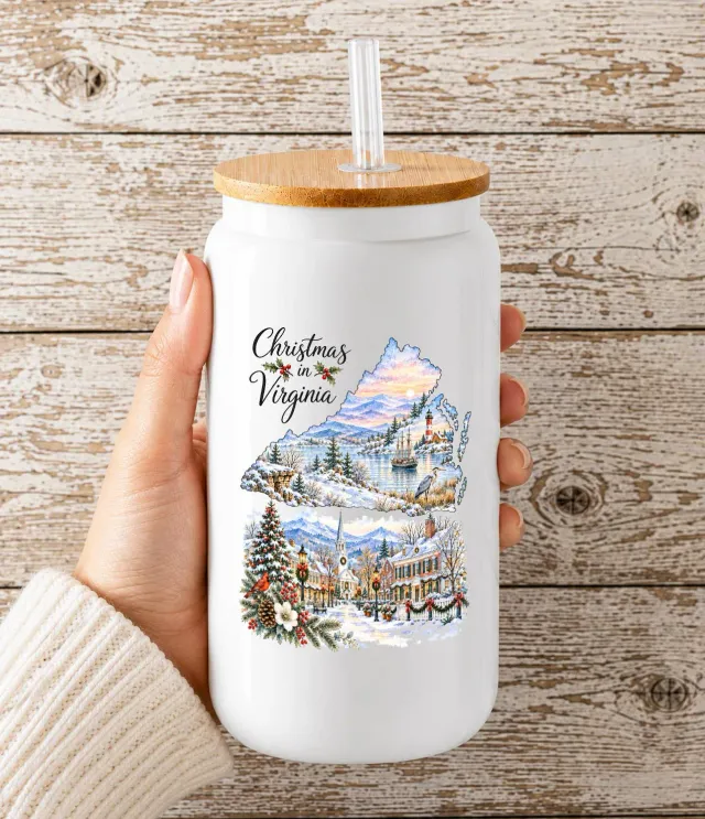 Avery Lane Gifts Christmas Virginia glaskop 473 ml bambuslåg