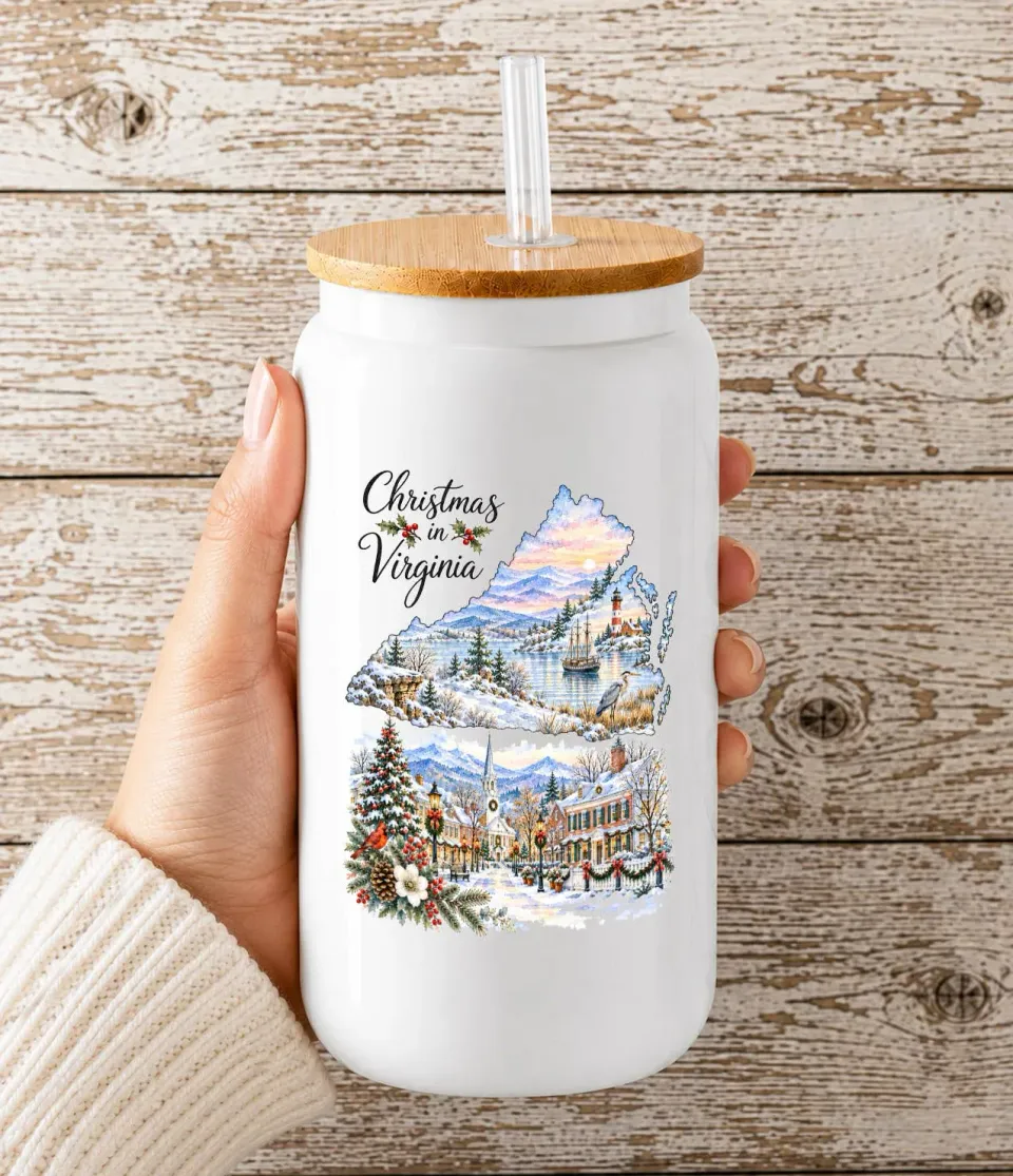 Avery Lane Gifts Christmas Virginia glaskop 473 ml bambuslåg