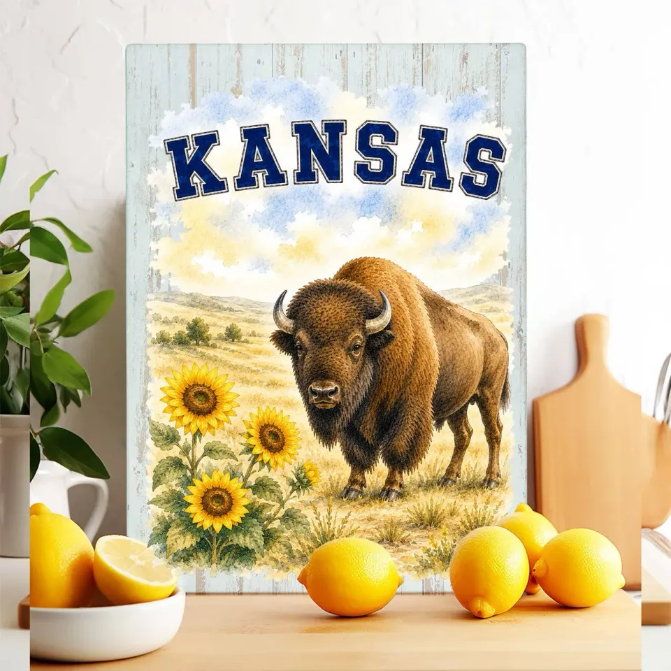 Avery Lane Gifts Kansas Bird and Animal skærebræt glas 28x38 cm