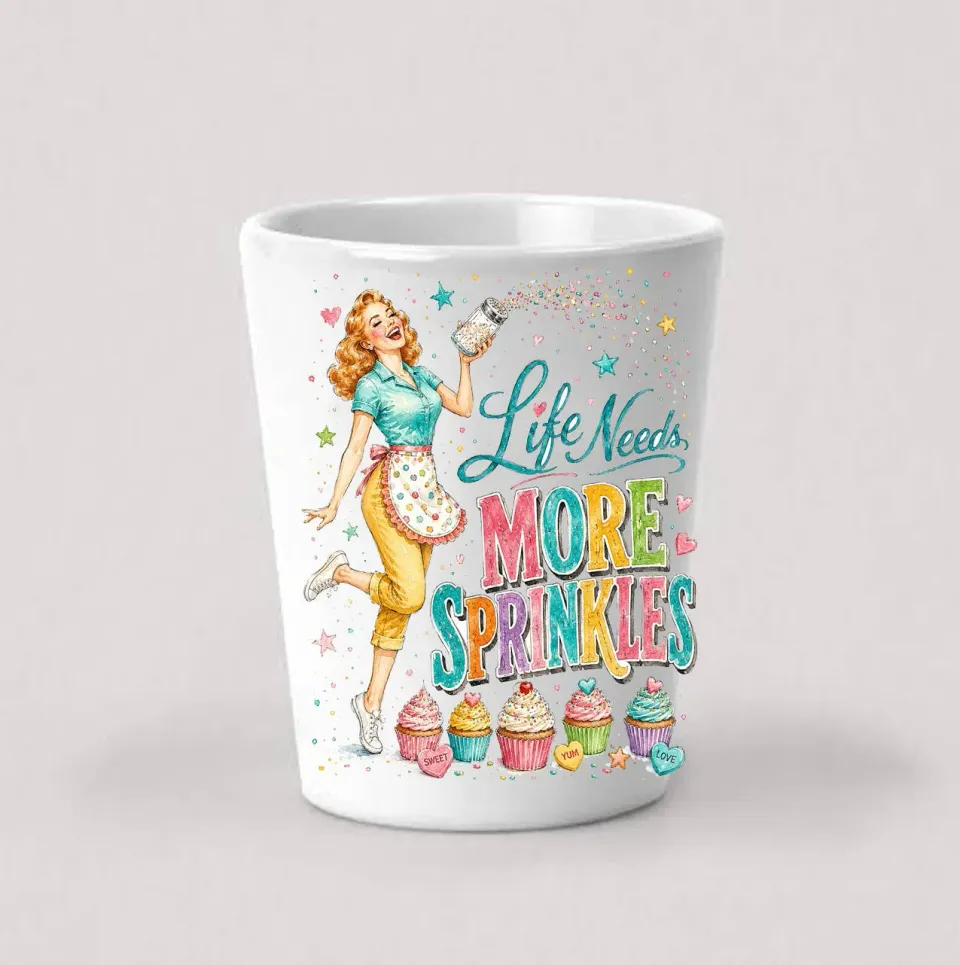 Avery Lane Gifts Life Needs More Sprinkles shotglas keramik