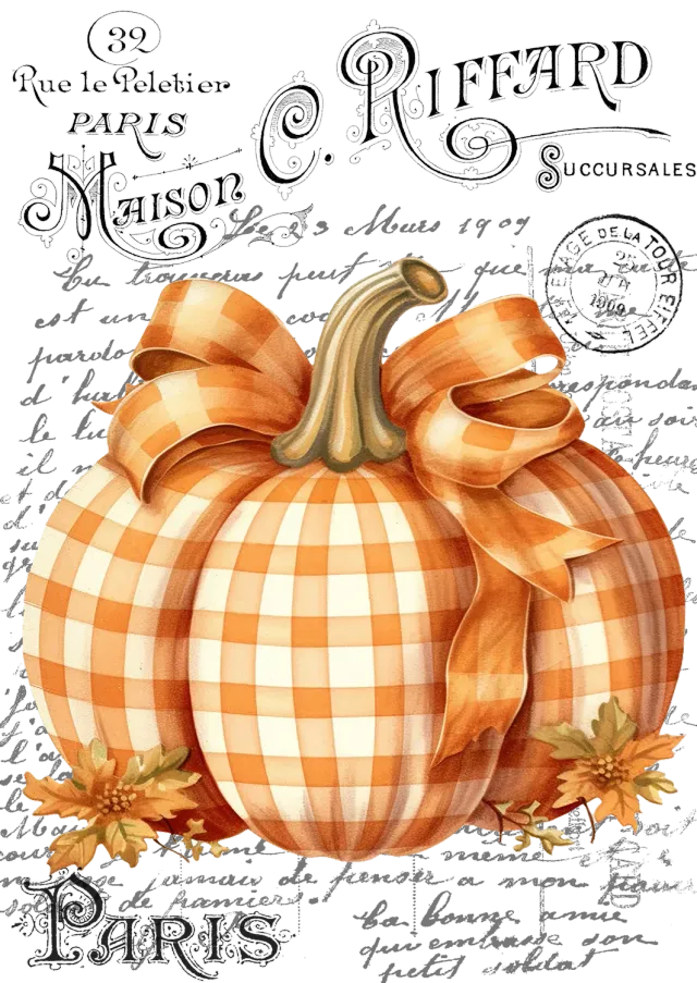 Avery Lane Gifts French Checkered Pumpkins plakat efterår