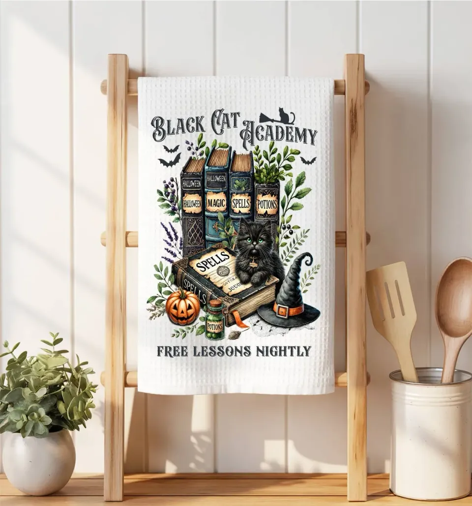 Avery Lane Gifts Black Cat viskestykke vaffel