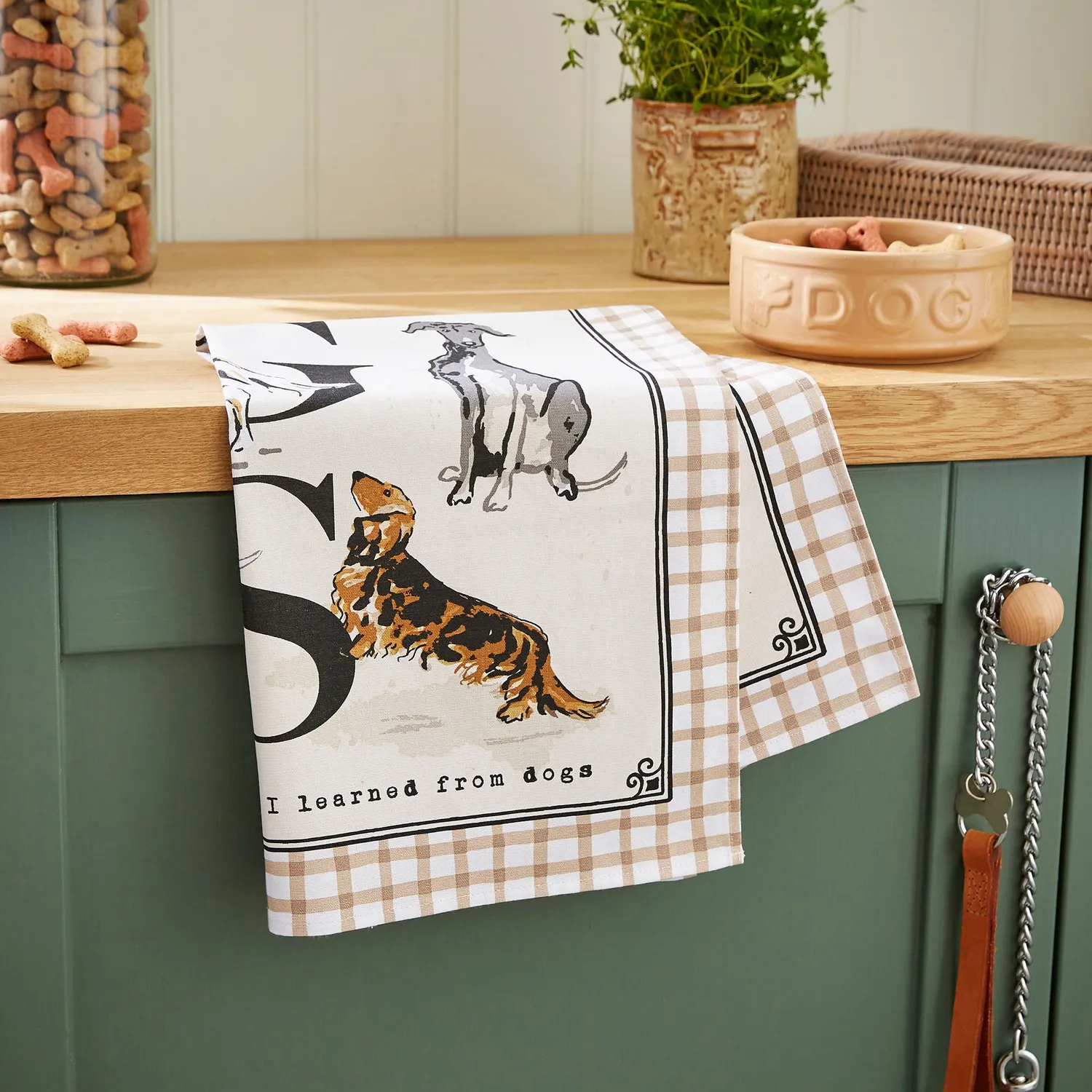 Ulster Weavers Country Dogs viskestykke brun bomuld
