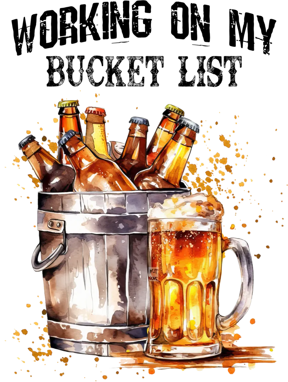 Avery Lane Gifts Bucket List Beer t-shirt sjov
