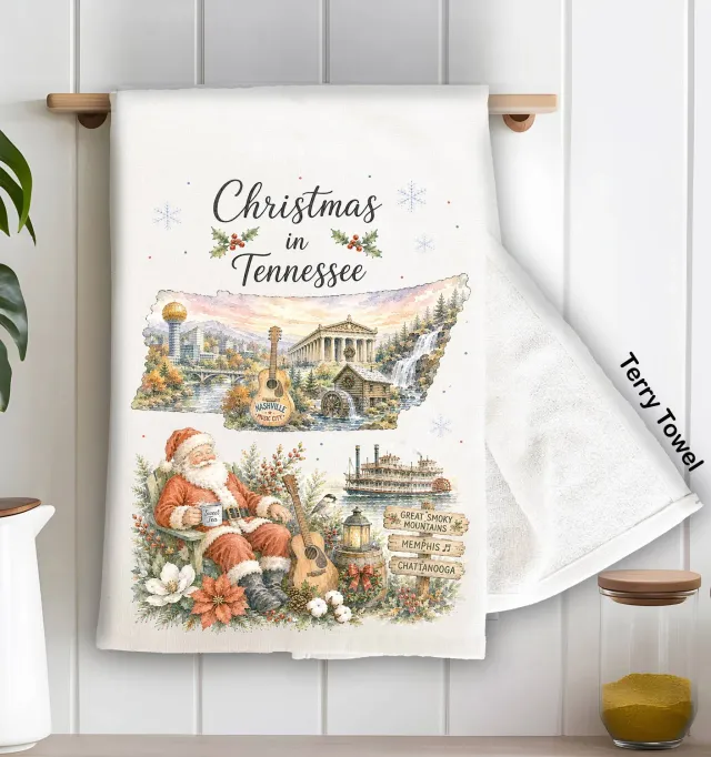 Avery Lane Gifts Christmas Tennessee køkkenhåndklæde bomuld