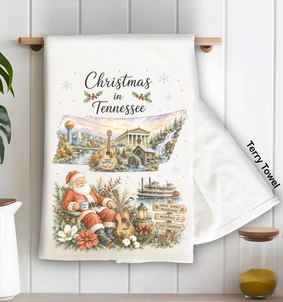 Avery Lane Gifts Christmas Tennessee køkkenhåndklæde bomuld