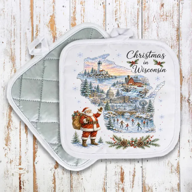Avery Lane Gifts Christmas in Wisconsin grydelap bomuld
