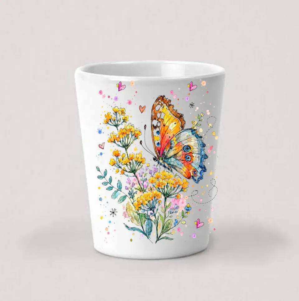 Avery Lane Gifts Spring Butterflies Wildflowers shotglas 4 cl