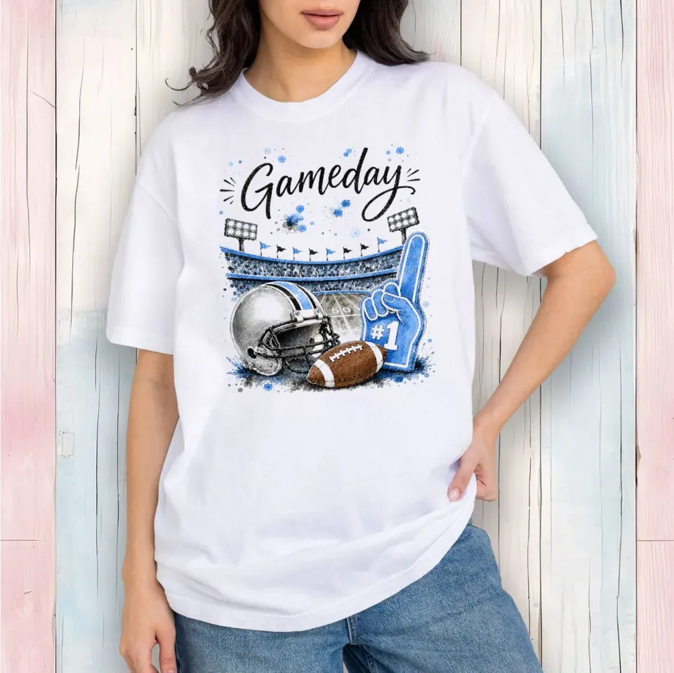Avery Lane Gifts Gameday Football T-shirt hvid bomuld