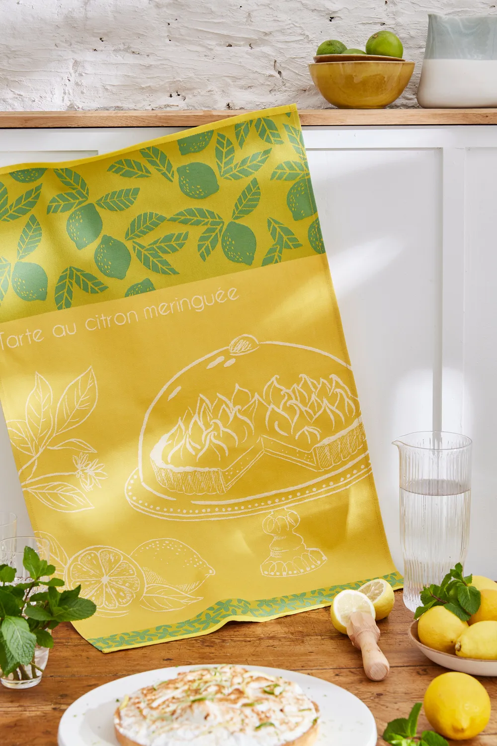 Coucke Lemon Tart viskestykke gul 50x75 bomuld