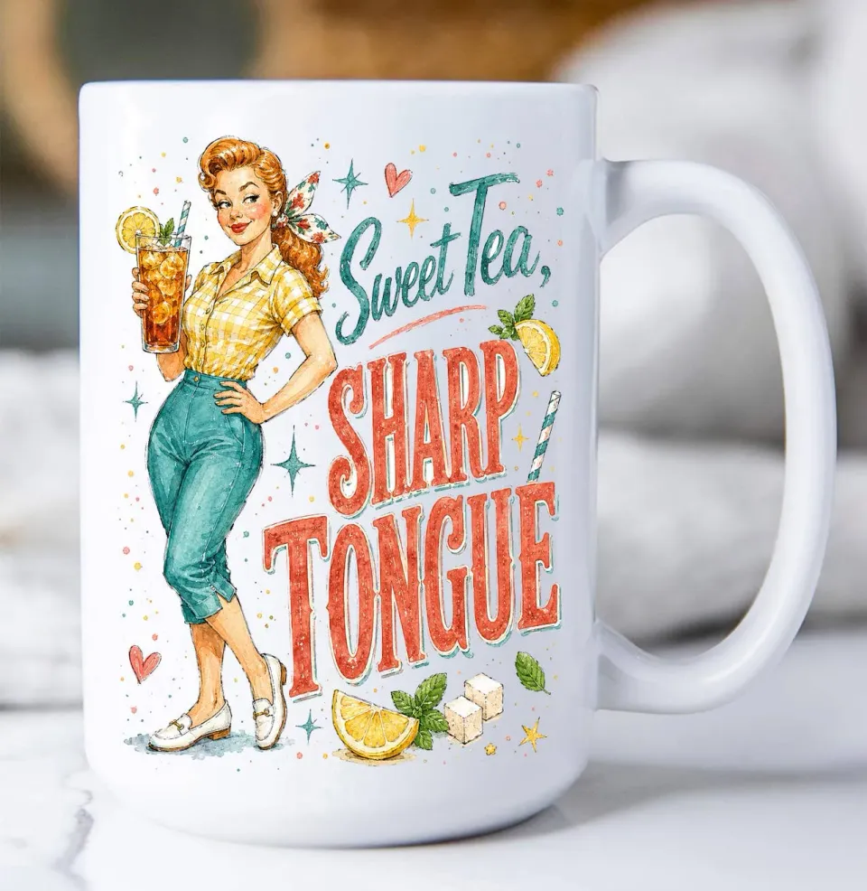Avery Lane Gifts Sweet Tea Sharp Tongue krus 15oz hvid