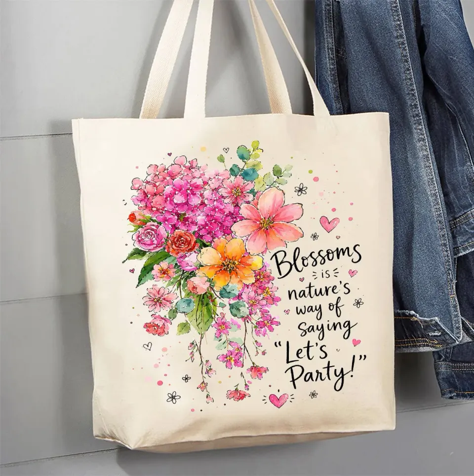 Avery Lane Gifts Blossom Lets Party mulepose bomuld