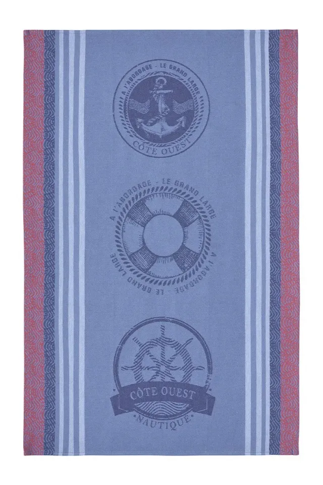 Coucke Nautical viskestykke blaa 50x75 cm bomuld