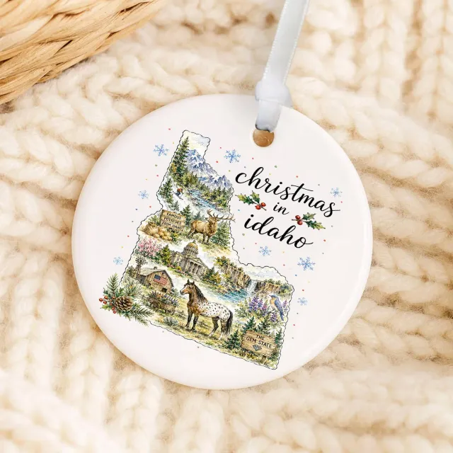 Avery Lane Gifts Christmas Idaho julepynt porcelæn 7,6 cm
