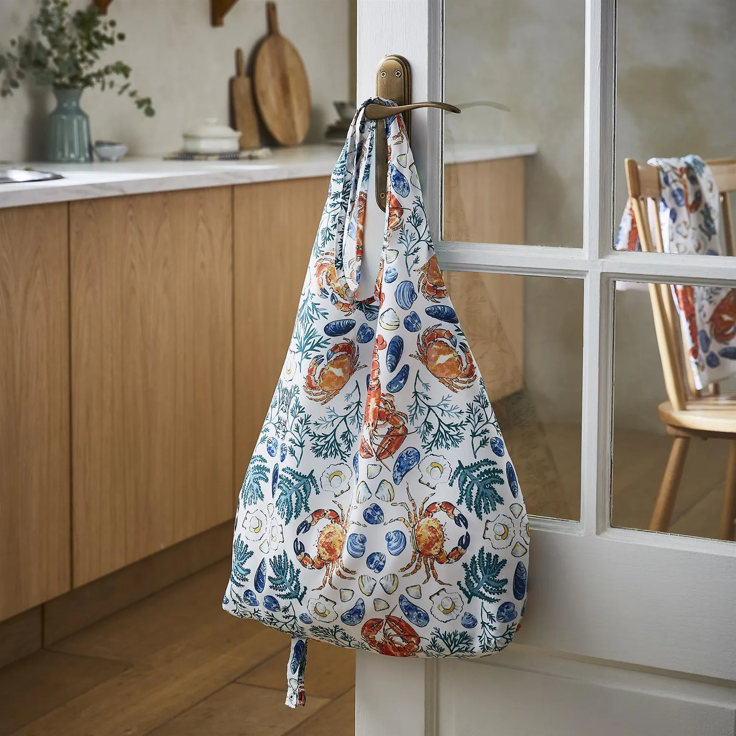 Ulster Weavers Shellfish Foldable Tote Bag Medium mulepose grøn