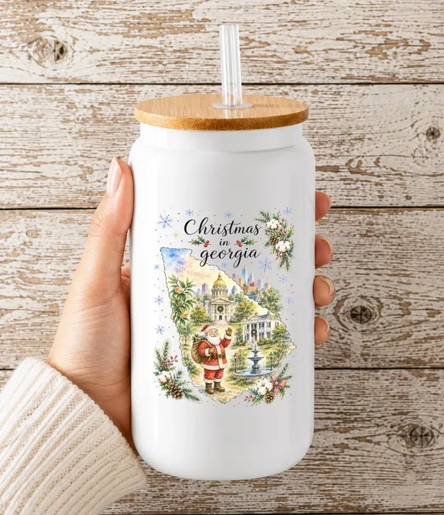 Avery Lane Gifts Georgia drikkeglas 473 ml jul bambuslåg