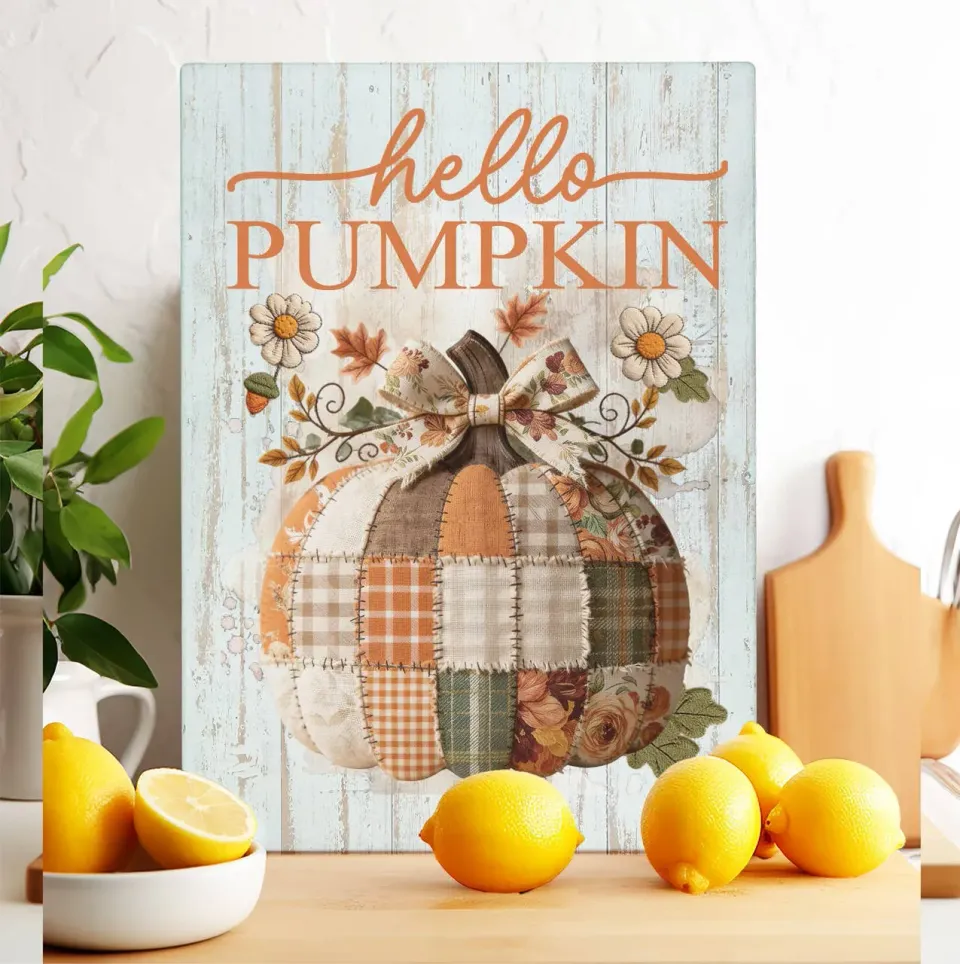 Avery Lane Gifts Fall Hello Pumpkin skærebræt glas 20x28