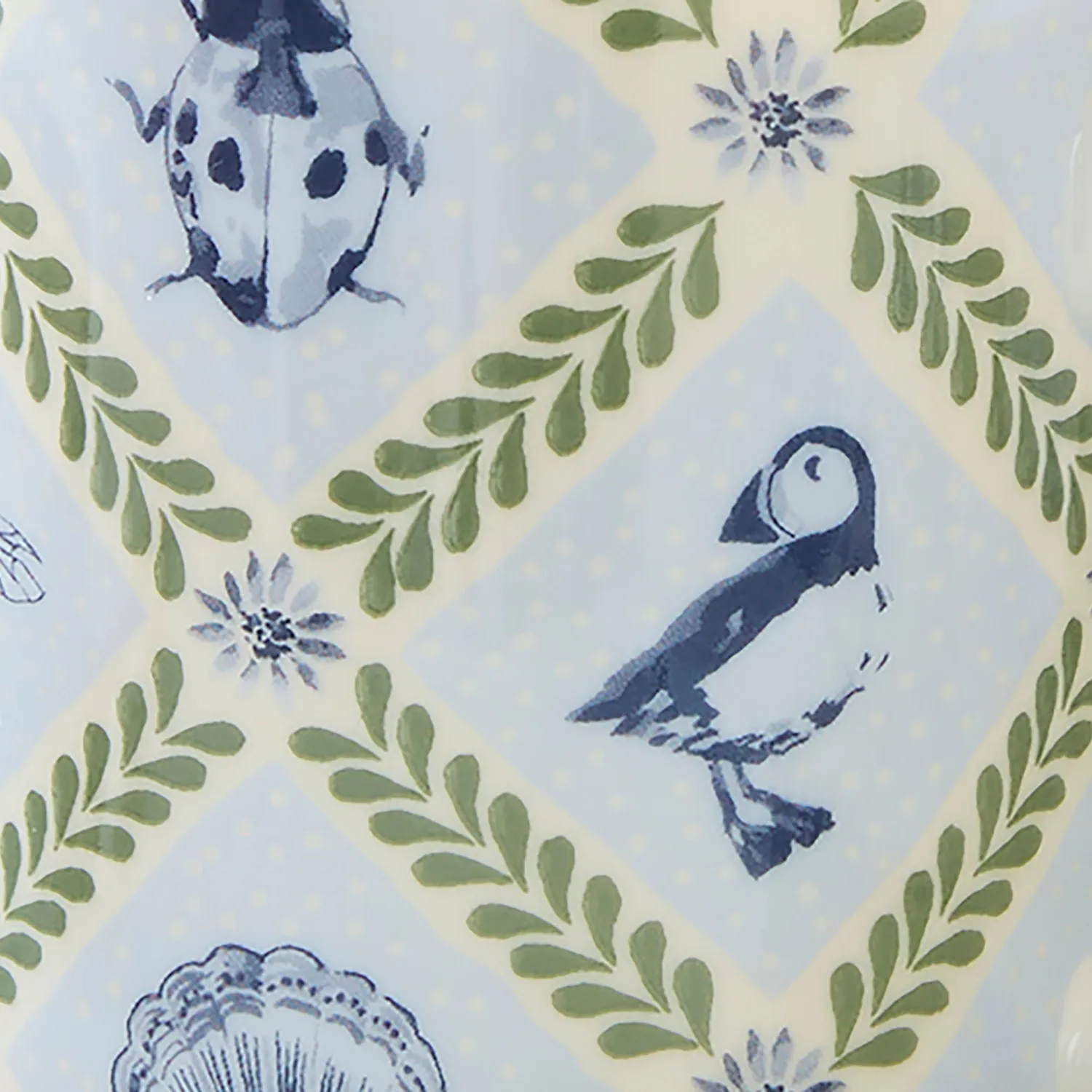Ulster Weavers Coastal Treasures krus blå benporcelæn