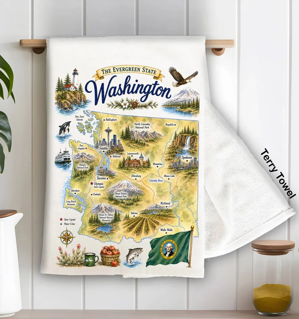 Avery Lane Gifts Washington State viskestykke terry 71x46 cm