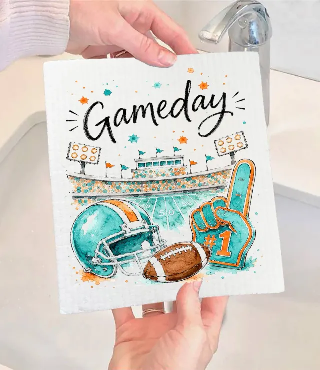 Avery Lane Gifts Gameday Football karklud svensk aqua orange