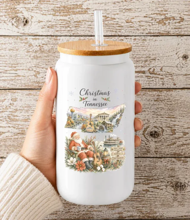 Avery Lane Tennessee State Map drikkeglas 16oz jule