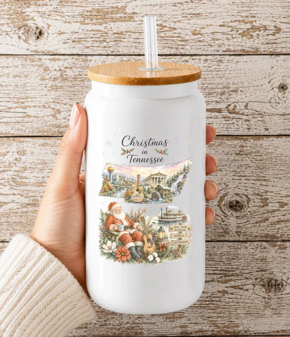 Avery Lane Tennessee State Map drikkeglas 16oz jule