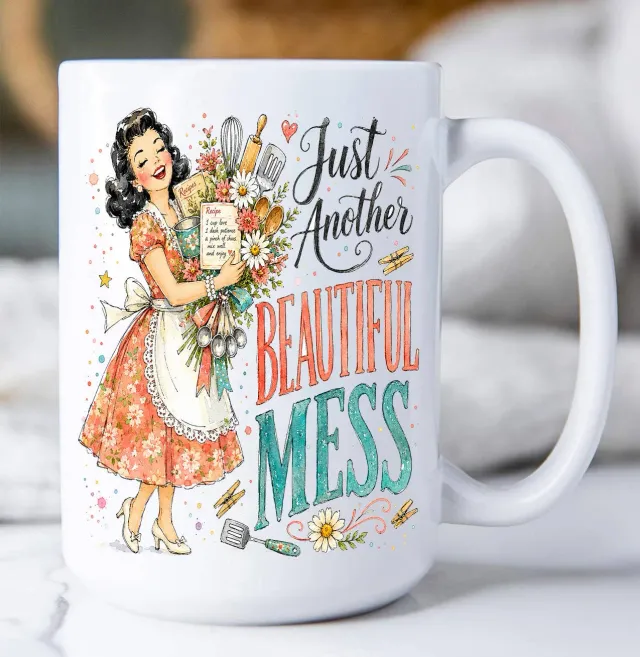 Avery Lane Gifts Housewives Beautiful Mess krus 443 ml hvidt