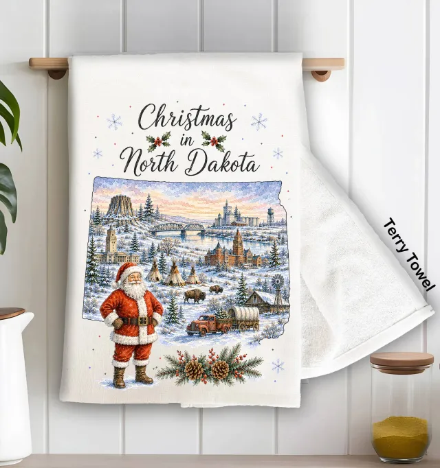 Avery Lane Gifts Christmas North Dakota viskestykke frotte 71x46