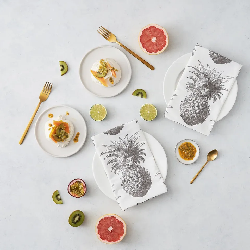 Thornback & Peel Pineapple serviet 45x45 grå bomuld
