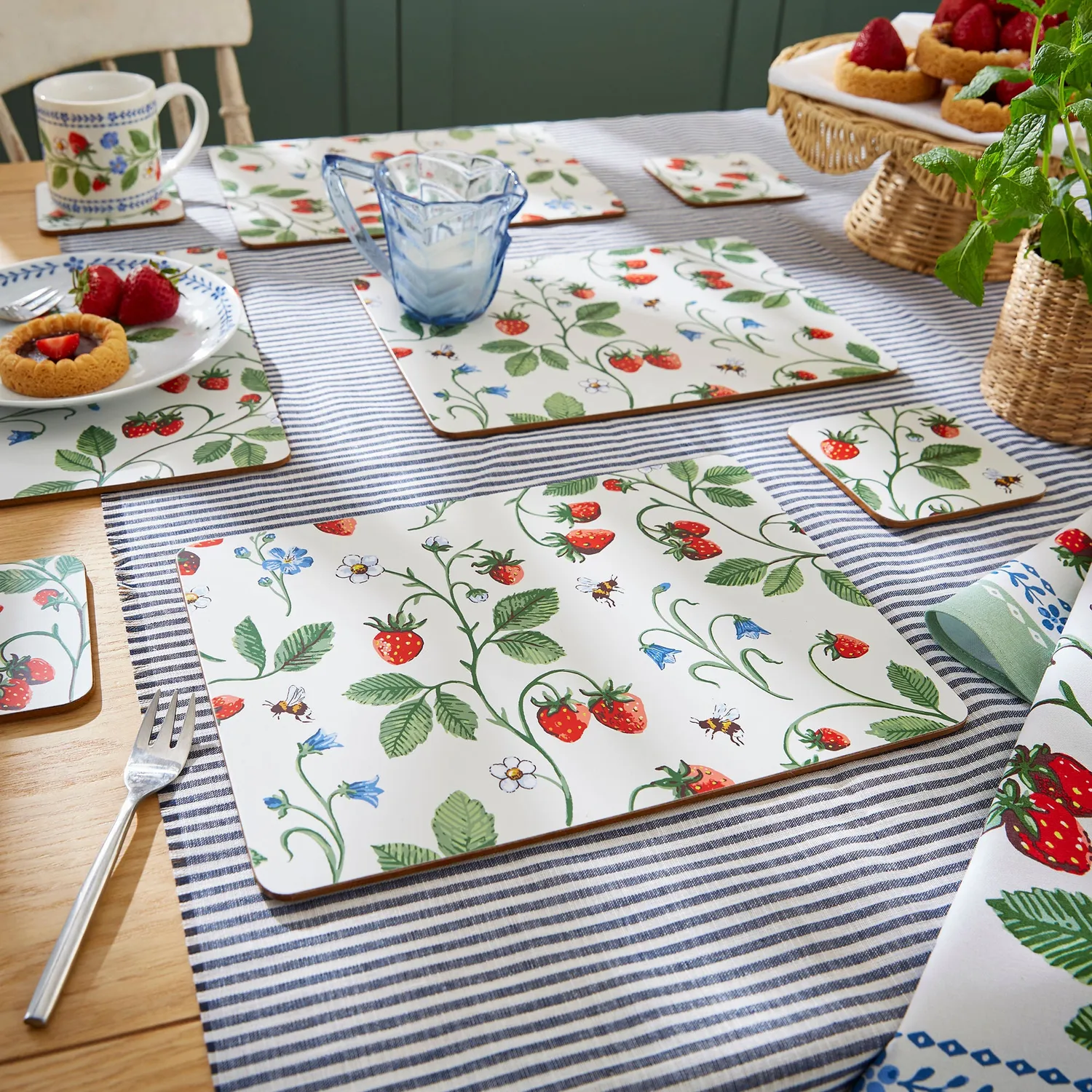 Ulster Weavers Strawberry Patch dækkeservietter 4-pak grøn