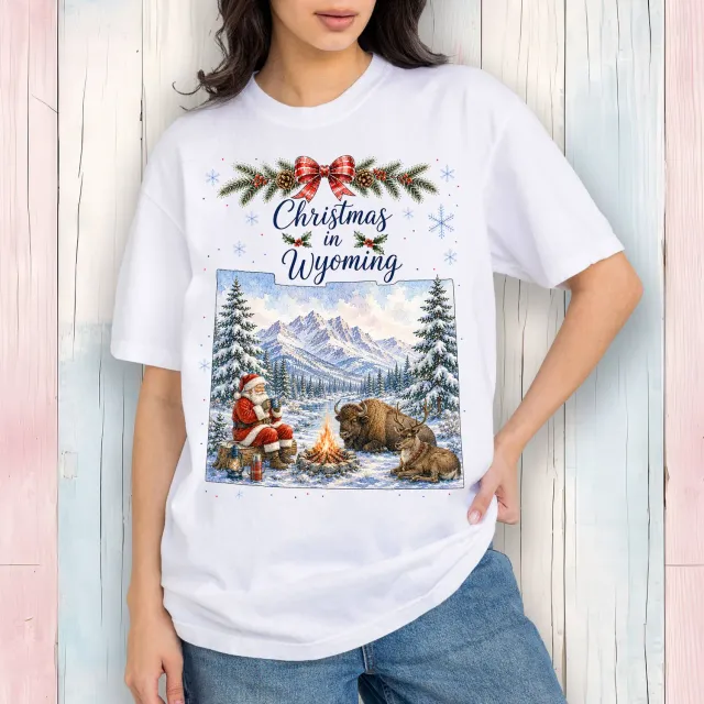 Avery Lane Gifts Christmas Wyoming T-shirt hvid L bomuld