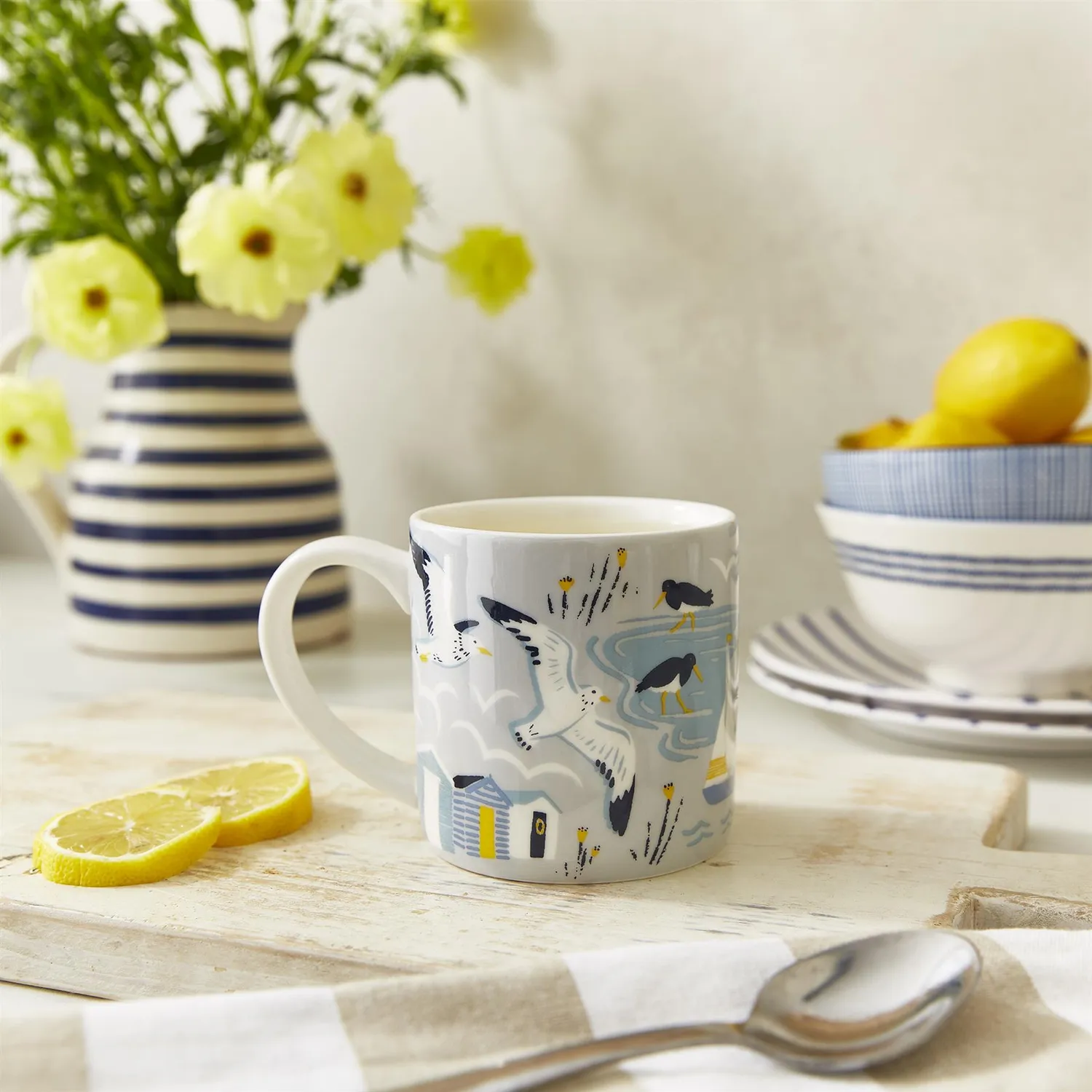 Ulster Weavers Seashore krus blå benporcelæn