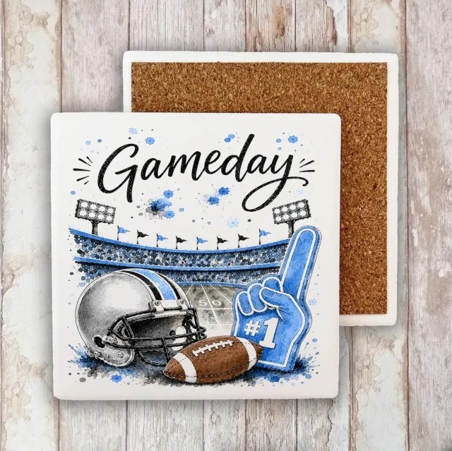 Avery Lane Gifts Gameday coaster 10x10 cm sølv sten