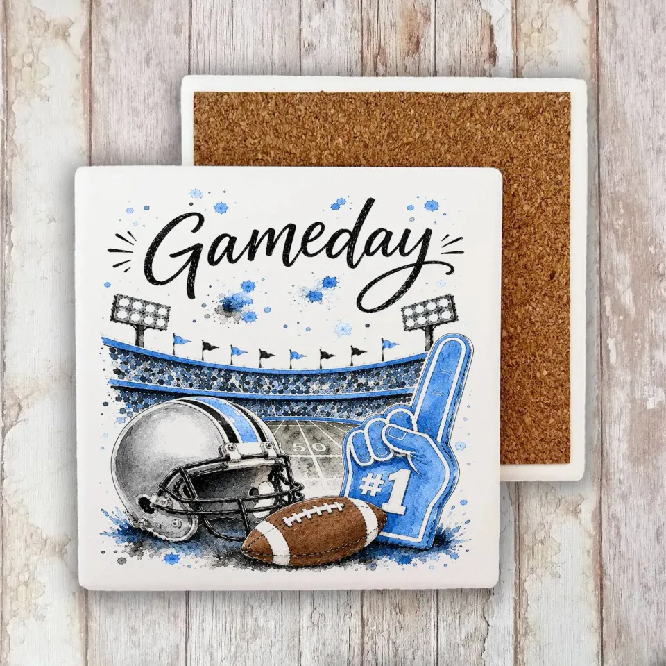 Avery Lane Gifts Gameday coaster 10x10 cm sølv sten