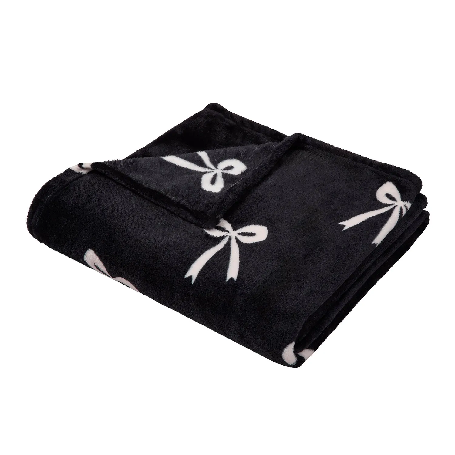 Ulster Weavers Bows plaid monochrome 120x150 blød fleece