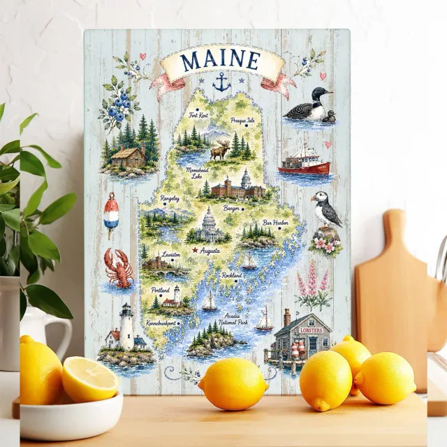Avery Lane Gifts Maine skærebræt i glas 28x38 cm