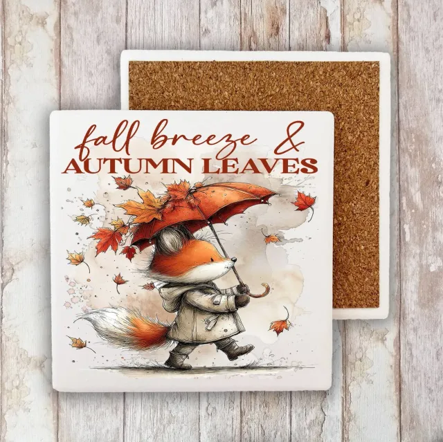Avery Lane Gifts Fall Breeze Autumn Leaves Fox bordskåner 10x10 cm