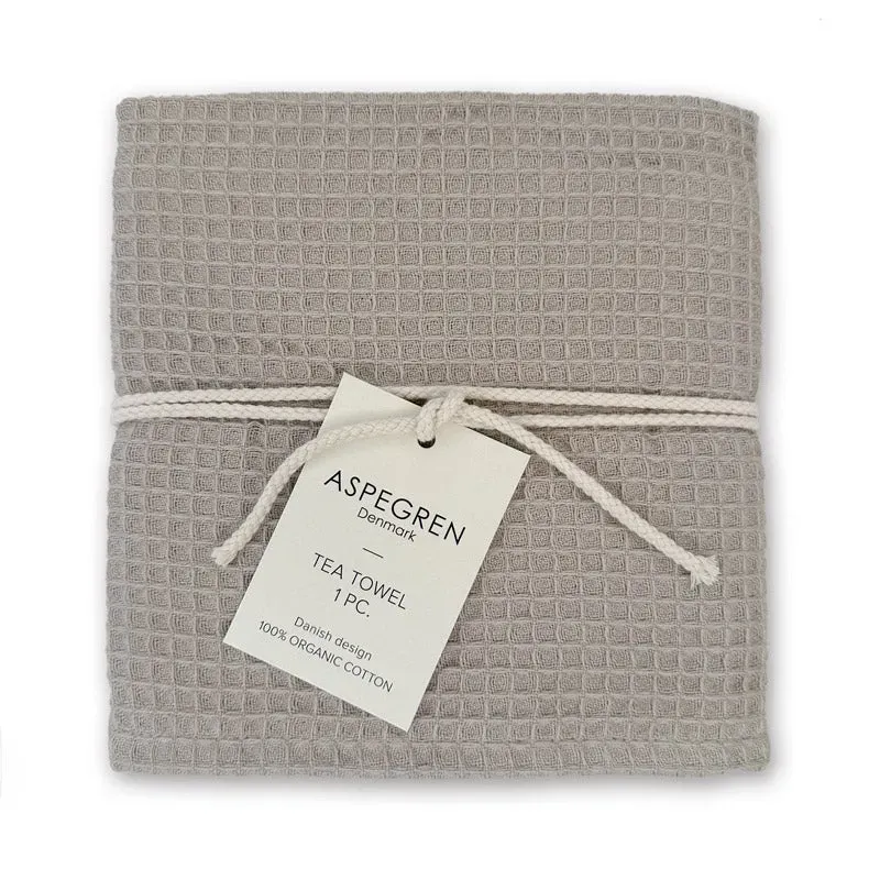 AspEgren North viskestykke Oyster Grey 50x70 cm økologisk bomuld