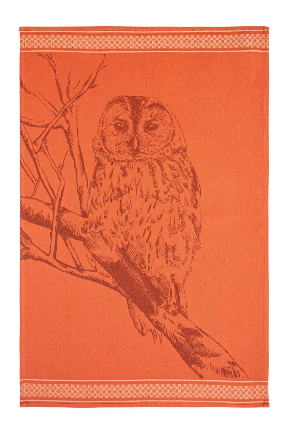 Coucke Owl viskestykke rød 50x75 cm bomuld