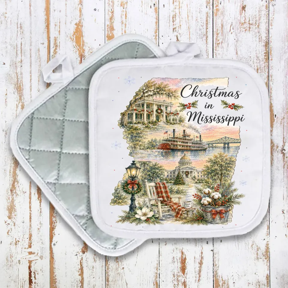 Avery Lane Gifts Christmas Mississippi grydelap 20x20 cm bomuld
