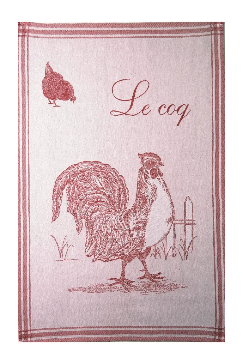 Coucke The Rooster viskestykke 50x75 hvid bomuld