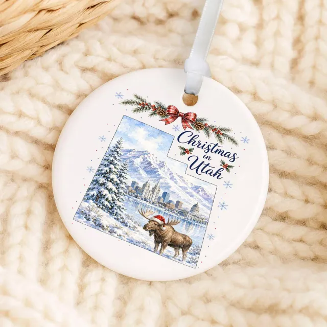 Avery Lane Gifts Christmas Utah Ornament porcelæn 8 cm