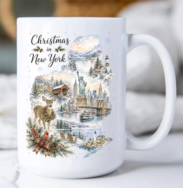 Avery Lane Gifts Christmas New York krus keramik 443 ml
