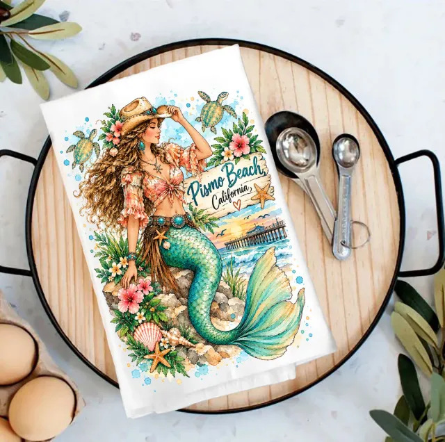 Avery Lane Gifts Cowboy Mermaid viskestykke bomuld 69x69